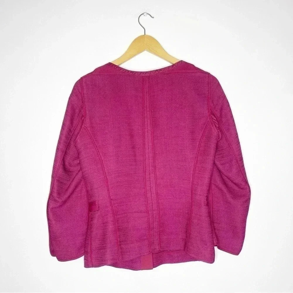 Donna Karen Blazer Purple Button Up Tweed Jacket Size Medium - Picture 8 of 8